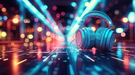 Fototapete - Light background image conveying the Music Industry.