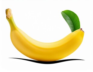 Wall Mural - Yellow banana with green leaf