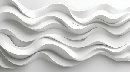 Wall Mural - 3D White Seamless Wave Pattern Representing Emotional Fluctuations - Iconic Design Concept for Janeiro Branco Awareness