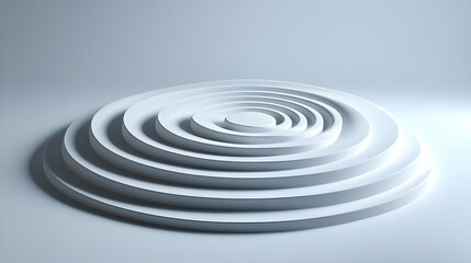 Poster - 3D Growth Spiral Podium Concept - Close Up of White Spiral Outlines Signifying Progress and Personal Development for Janeiro Branco, Zooming Out to Reveal Full Pattern on Clean White Background for Se