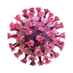 Poster - Detailed illustration of a virus structure showing spikes and surface features, emphasizing its intricate design and biological significance