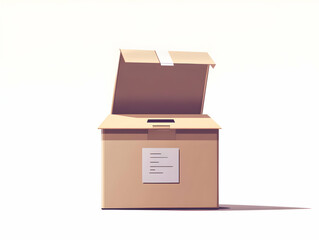 Poster - Flat Glossy Ballot Box with Visible Policy Papers for Voter Education - Medium Shot, Transparent Design, Ideal for Business Insights