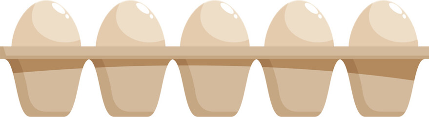 Poster - Six fresh chicken eggs are nestled in a cardboard egg tray, ready for breakfast, baking, or cooking
