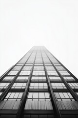 Poster - Tall Solitary Skyscraper Against Clear Sky
