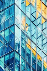 Poster - Geometric Pattern of Windows on Glass Building Facade