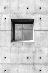 Poster - Minimalist Concrete Wall with Window