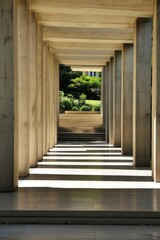 Poster - Modernist Public Library with Clean Lines and Natural Light