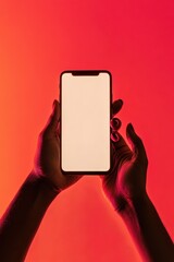 Aufkleber - Hands Holding a Smartphone with Blank Screen