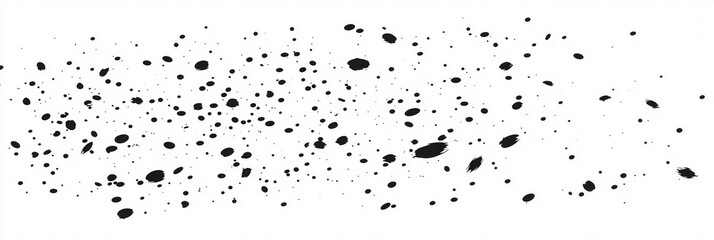 Aufkleber - Numerous black ink splatters are scattered across a white surface, conveying a dynamic and chaotic aesthetic that can enhance a variety of creative projects