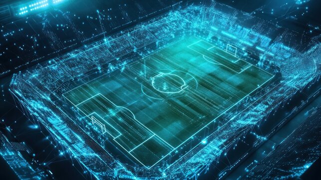 Digital Futuristic Soccer Stadium