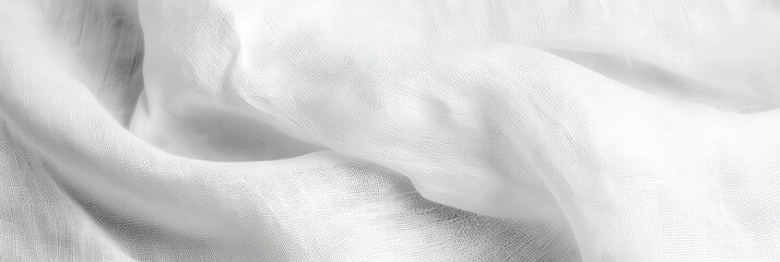 Aufkleber - A gentle wave of white fabric falls gracefully, illuminated by soft natural light, creating a peaceful and minimalistic atmosphere in the space