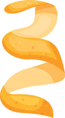 Poster - Orange peel hanging and making a decorative swirl, isolated on a white background