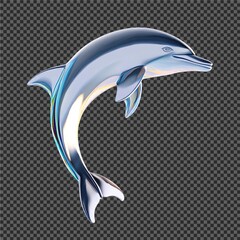 glass 3D style dolphin