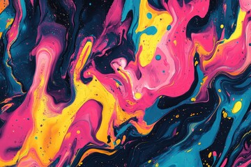 Aufkleber - Background with mesmerizing mixing of bright colors creating an abstract image