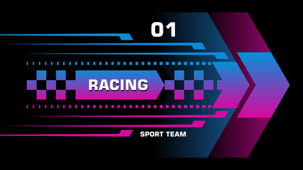 Racing background. Racing sport background design. Car race stripes. Speed line design. Graphic sport decal element. Automobile decoration. Rally dynamic motion.. Racing sticker design with arrow