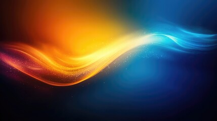 Poster - Vibrant abstract wave in orange and blue, showcasing dynamic energy and movement, perfect for backgrounds or artistic projects.
