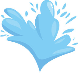 Poster - Cartoon blue water is splashing, making a big shape, perfect for any water related design project