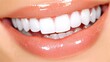 © 69 - Detailed image of clean, polished white teeth, glistening under soft lighting, demonstrating flawless dental care