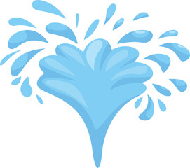 Poster - Cartoonish illustration of a water splash forming a crown shape with its drops