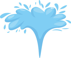 Poster - Cartoon of blue water splashing upward making an interesting shape