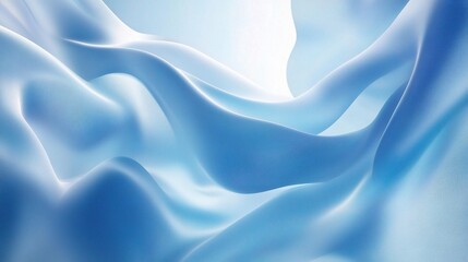 Canvas Print - Flowing blue fabric