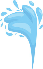 Poster - Cartoon stream of clean water spraying upwards