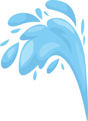 Poster - Cartoon water is splashing, making a big curve shape, perfect for any project needing a refreshing touch