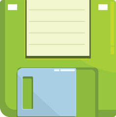Poster - Green floppy disk representing the concept of saving data