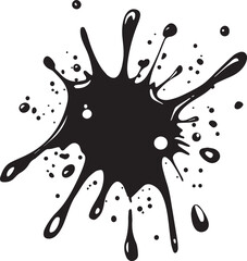 Naklejka na meble Black splash isolated Illustration, drop paint art brush stroke on a white background vector illustration
