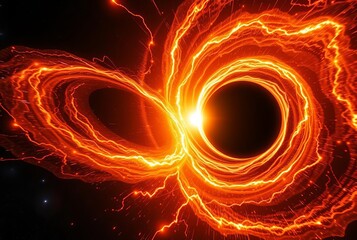 Black Hole Merging The collision of two black holes resulting in