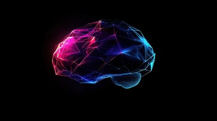 Poster - Neon brain art