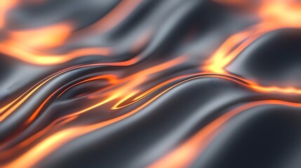 Poster - Luxurious Molten Lava Effect - Futuristic Metallic Texture with Dark Shadows and Bright Highlights for Abstract Wallpaper