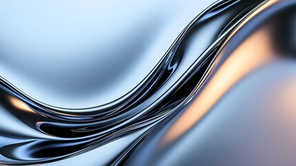 Poster - Futuristic Chrome and Black Metallic Texture - Sleek Curves and Industrial Design in Abstract Wallpaper for Modern Aesthetic