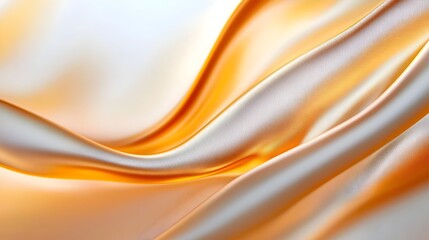 Poster - Iridescent Reflections on Fluid Metallic Texture - Stunning Liquid Silk with Smooth Glowing Elements in Vibrant Metallic Hues