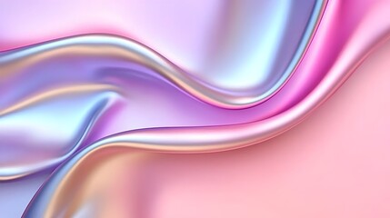Poster - Mesmerizing Fluid Metallic Texture with Holographic Effects - Abstract Neon Accents and Glowing Patterns for Stunning Visuals