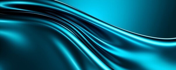 Poster - Dynamic Electric Blue Metallic Flow - Glossy Fluid Abstract Texture with Chrome Reflections and Seamless Curves for Modern Design