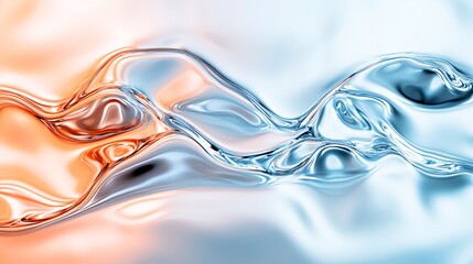 Poster - Fluid Metallic Waves - Captivating Dual-Tone Texture in Modern Abstract Art with Reflective Surfaces for Design and Decor Use