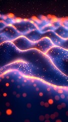 Poster - Captivating abstract geometric waveforms pulsing through chromatic data visualization fields creating an immersive audiovisual experience