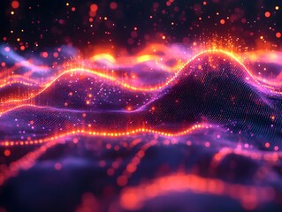 Poster - Captivating digital realm brimming with vibrant futuristic visualizations and holographic projections perfect for representing immersive data