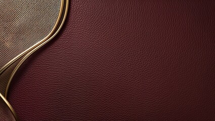 Sticker - Abstract background of maroon leather with gold mesh design.