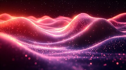 Poster - Vibrant digital backdrop ideal for technological networks data transmission and encryption digital archives audio and visual representations and scientific research  The image features a modular