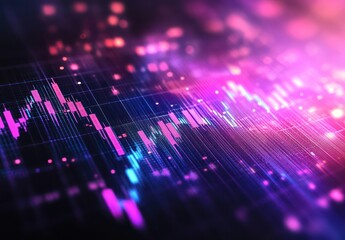 Poster - Dynamic Abstract Digital Financial Market Data Chart