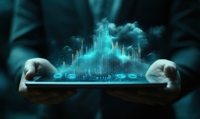 Poster - Futuristic Technology Interface With Data Visualization