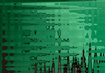 Poster - Abstract texture background. Premium designer sheet with deep emerald shade and elegant structure. Modern layers of artistic, distorted material create a visual glitch effect. Chic