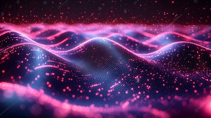 Poster - Vibrant and fluid digital backdrop showcasing a futuristic landscape of neural networks data transmission and scientific research in the realm of intelligence and digital encryption