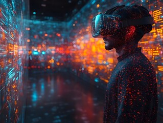 Poster - Cinematic Digital Realm Suitable for Representing Immersive Data Visualizations Interactive User Interfaces Holographic Projections and AudioVisual Simulations