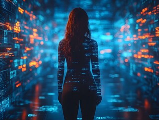 Poster - Cinematic Digital Realm Suitable for Representing Immersive Data Visualizations Interactive User Interfaces Holographic Projections and AudioVisual Simulations