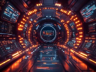 Poster - Streamlined digital realm with a futuristic minimalist aesthetic showcasing the potential for immersive data visualizations holographic projections and advanced interactive user interfaces