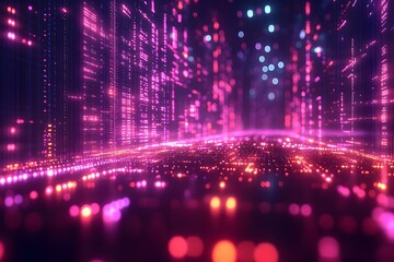 Poster - Glowing digital space highlighting the future of technological breakthroughs in quantum computing cryptography and cybersecurity showcasing interconnected digital ecosystems