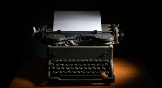 Vintage Typewriter with Blank Paper